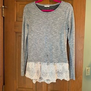 long sleeve top with lace detail